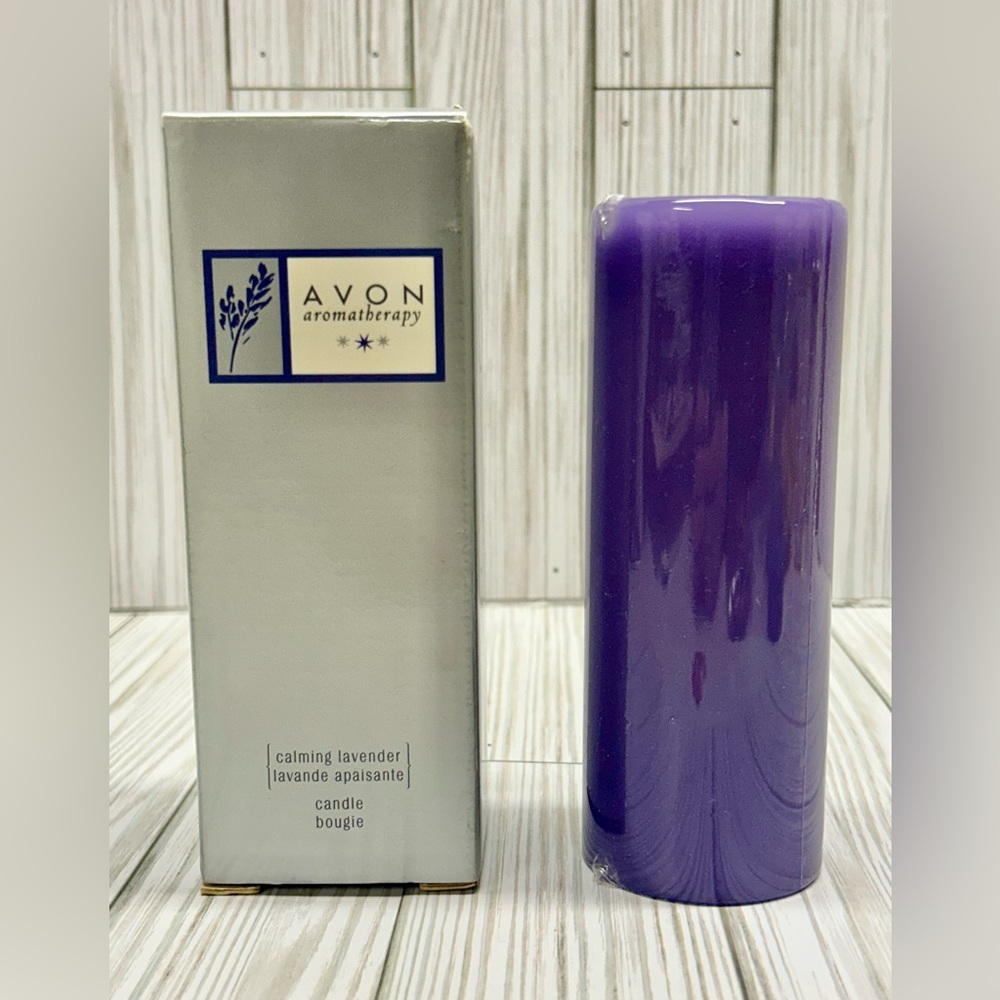 AVON Aromatherapy Calming Lavender 6" Pillar Candle New Old Stock
